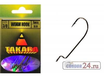 Крючки офсетные TAKARA Worm hook